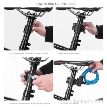 Verrouillage du câble métallique pour le vélo au vélo